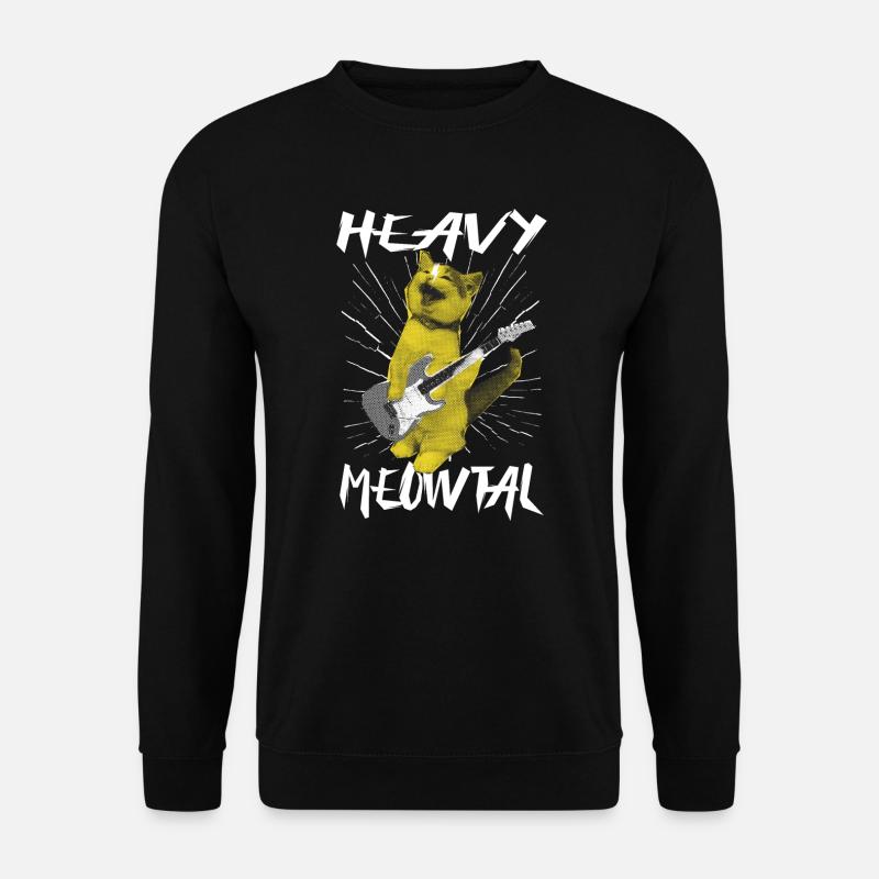 Heavy Meowtal Chat Idée cadeau - Sweat-shirt Unisexe - noir