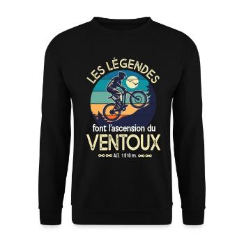 legendes ascension Mt Ventoux BMX velo - Sweat-shirt Unisexe - noir - Devant - Alina (178cm) & Michal (187cm)