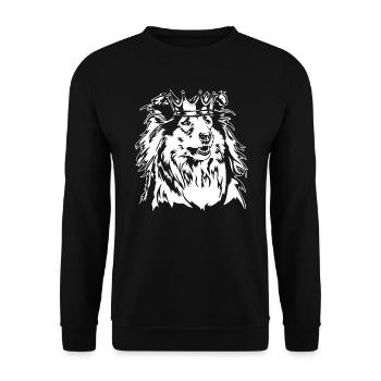 Langhaar Collie Krone Hund Hunde Wilsigns - Unisex Pullover - Schwarz - Vorne - Alina (178cm) & Michal (187cm)