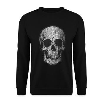 Skull Bone Skull Head Pirate - Unisex Sweatshirt - black - Front - Alina (178cm) & Michal (187cm)