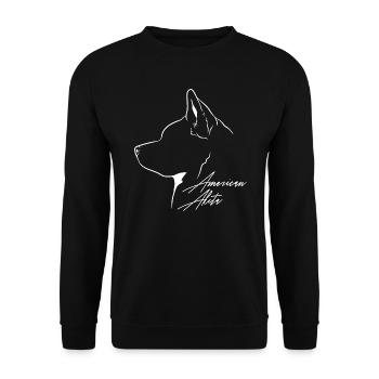 American Akita Profil Hunde Hund Wilsigns - Unisex Pullover - Schwarz - Vorne - Alina (178cm) & Michal (187cm)