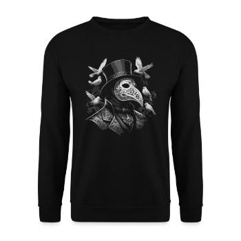doctor pague and birds design - Unisex Sweatshirt - black - Front - Alina (178cm) & Michal (187cm)