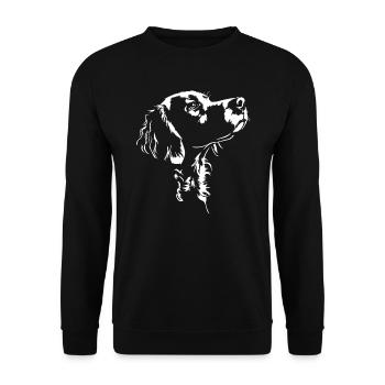 Epagneul Breton Silhouette Hunde Hund Wilsigns - Unisex Pullover - Schwarz - Vorne - Alina (178cm) & Michal (187cm)