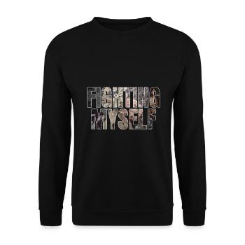 fighting myself gift - Unisex Sweatshirt - black - Front - Alina (178cm) & Michal (187cm)