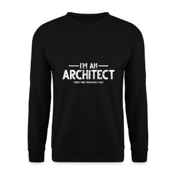 Architect Architecture Builder House Building Gift - Unisex Sweatshirt - black - Front - Alina (178cm) & Michal (187cm)