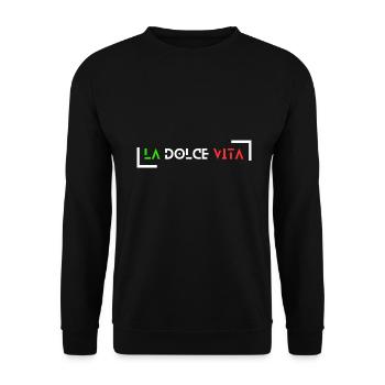 La dolce vita bella italia - Unisex Pullover - Schwarz - Vorne - Alina (178cm) & Michal (187cm)