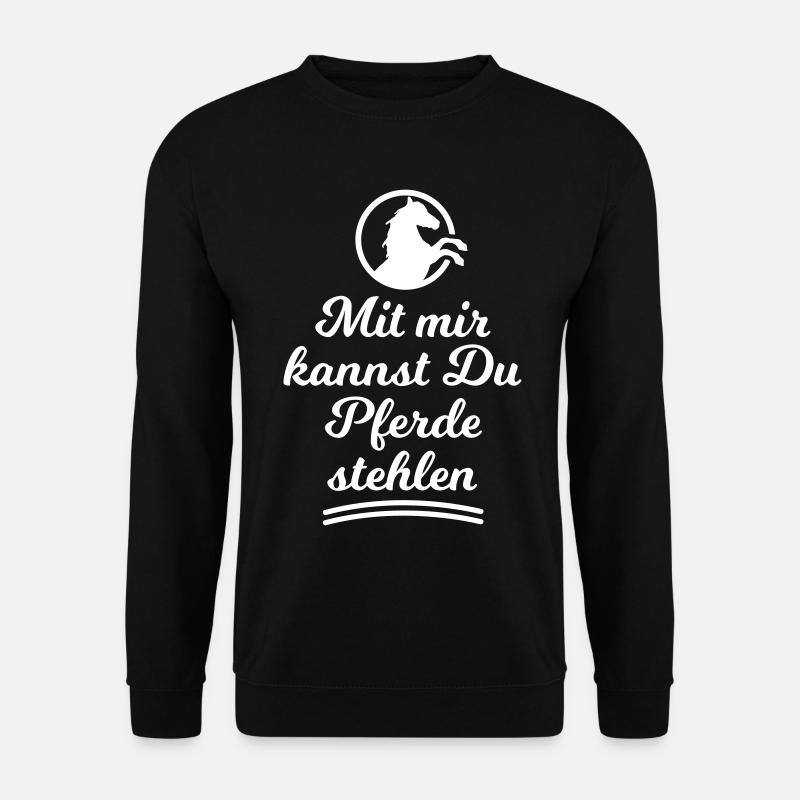 Pferde Hengst Stute Spruch Sprüche Freundschaft - Unisex Pullover - Schwarz