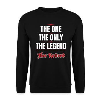 The Legend has retired Retraitée Cadeau - Sweat-shirt Unisexe - noir - Devant - Alina (178cm) & Michal (187cm)