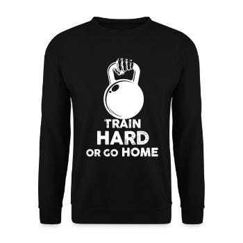 Musculation Sport WOD, entraînement intense - Sweat-shirt Unisexe - noir - Devant - Alina (178cm) & Michal (187cm)