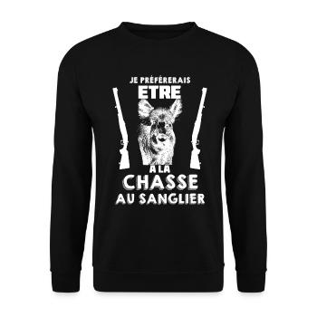 Le Plaisir De La Chasse Humour Homme Chasseur - Sweat-shirt Unisexe - noir - Devant - Alina (178cm) & Michal (187cm)