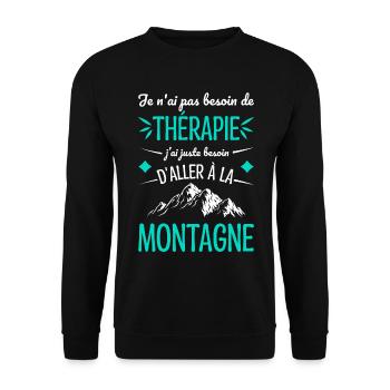 J'ai Juste Besoin D'aller à La Montagne Humour - Sweat-shirt Unisexe - noir - Devant - Alina (178cm) & Michal (187cm)