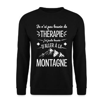 J'ai Juste Besoin D'aller à La Montagne Humour - Sweat-shirt Unisexe - noir - Devant - Alina (178cm) & Michal (187cm)