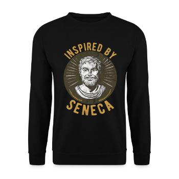 Seneca Stoics Philosopher Stoicism Philosophy - Unisex Sweatshirt - black - Front - Alina (178cm) & Michal (187cm)