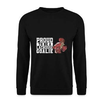 Lacrosse Torwart Lacrosse Spieler - Unisex Pullover - Schwarz - Vorne - Alina (178cm) & Michal (187cm)