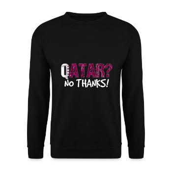 Qatar Boycott Flag Gift - Unisex Sweatshirt - black - Front - Alina (178cm) & Michal (187cm)