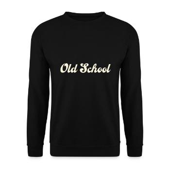 Old School lettering white - Unisex Sweatshirt - black - Front - Alina (178cm) & Michal (187cm)