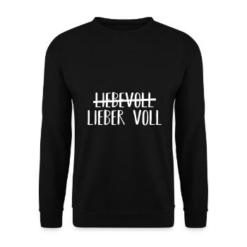 Liebevoll Lieber voll Geschenk - Unisex Pullover - Schwarz - Vorne - Alina (178cm) & Michal (187cm)