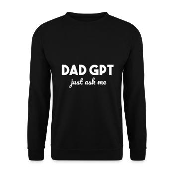 Dad GPT Papa Künstliche Intelligenz Geschenkidee - Unisex Pullover - Schwarz - Vorne - Alina (178cm) & Michal (187cm)