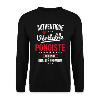 Authentique et véritable pongiste - Original - Sweat-shirt Unisexe - noir - Devant - Alina (178cm) & Michal (187cm)