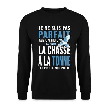 Chasseur chasse à la tonne cadeau cool chasse - Sweat-shirt Unisexe - noir - Devant - Alina (178cm) & Michal (187cm)