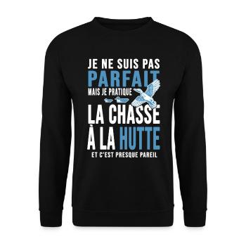 Chasseur chasse à la hutte cadeau cool chasse - Sweat-shirt Unisexe - noir - Devant - Alina (178cm) & Michal (187cm)