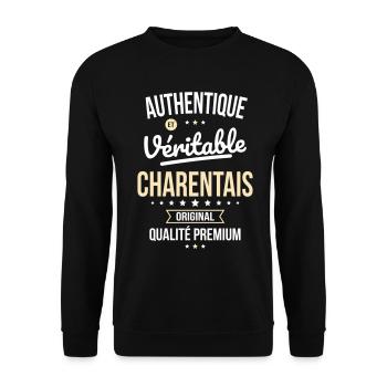 Authentique et véritable Charentais - Original - Sweat-shirt Unisexe - noir - Devant - Alina (178cm) & Michal (187cm)
