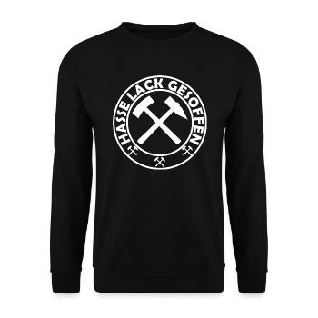 Hasse Lack Gesoffen? Ruhrpott Schlägel Und Eisen - Unisex Pullover - Schwarz - Vorne - Alina (178cm) & Michal (187cm)