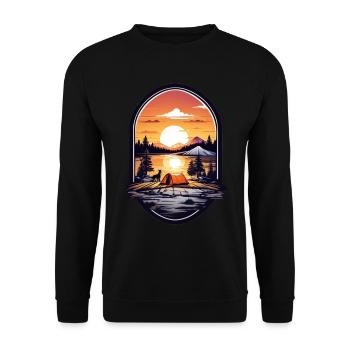 Camping Zeit - Unisex Pullover - Schwarz - Vorne - Alina (178cm) & Michal (187cm)