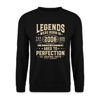 Des légendes sont nées en 2006 - Sweat-shirt Unisexe - noir - Devant - Alina (178cm) & Michal (187cm)