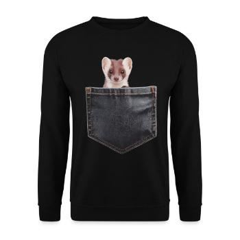 Wiesel - Unisex Pullover - Schwarz - Vorne - Alina (178cm) & Michal (187cm)
