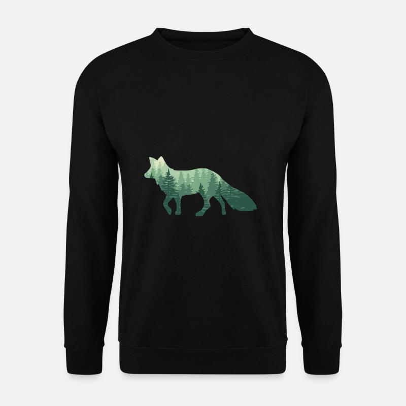Fuchs Wald / fox with forest - Unisex Pullover - Schwarz