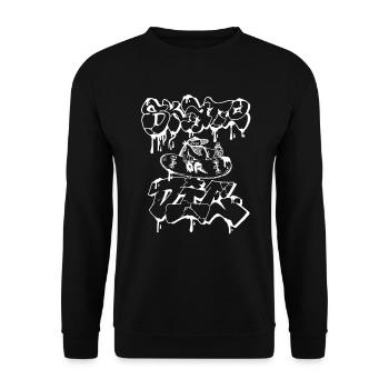 patiner ou mourir blanc - Sweat-shirt Unisexe - noir - Devant - Alina (178cm) & Michal (187cm)