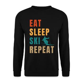 Manger dormir ski répéter - Sweat-shirt Unisexe - noir - Devant - Alina (178cm) & Michal (187cm)