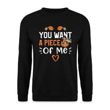 Tu veux un morceau de moi - Sweat-shirt Unisexe - noir - Devant - Alina (178cm) & Michal (187cm)