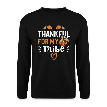 Thankful For My Tribe - Unisex Pullover - Schwarz - Vorne - Alina (178cm) & Michal (187cm)