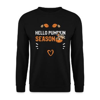 Hello Pumpkin Season - Unisex Sweatshirt - black - Front - Alina (178cm) & Michal (187cm)
