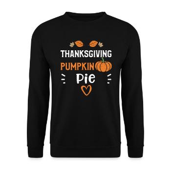 Thanksgiving Pumpkin Pie - Pumpkin - Unisex Sweatshirt - black - Front - Alina (178cm) & Michal (187cm)