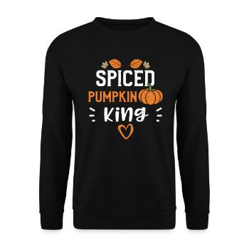 Spiced Pumpkin King - Pumpkin - Unisex Pullover - Schwarz - Vorne - Alina (178cm) & Michal (187cm)