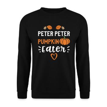 Peter Peter Pumpkin Eater - Unisex Pullover - Schwarz - Vorne - Alina (178cm) & Michal (187cm)