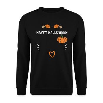 Joyeux Halloween - Citrouille - Sweat-shirt Unisexe - noir - Devant - Alina (178cm) & Michal (187cm)