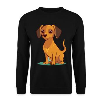 Niedliches Hundedesign für Hundebesitzer - Unisex Pullover - Schwarz - Vorne - Alina (178cm) & Michal (187cm)