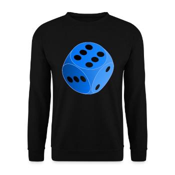 blue dice, dice, 6, blue dice, - Unisex Sweatshirt - black - Front - Alina (178cm) & Michal (187cm)