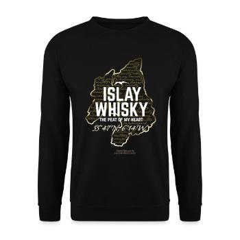 Whisky Islay Peat of my Heart Gold Look Design - Unisex Pullover - Schwarz - Vorne - Alina (178cm) & Michal (187cm)