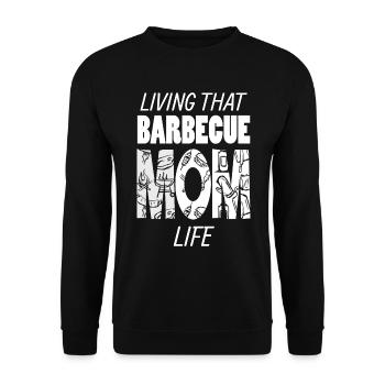 Vivre ce barbecue Mom Life Griller BBQ Fan - Sweat-shirt Unisexe - noir - Devant - Alina (178cm) & Michal (187cm)