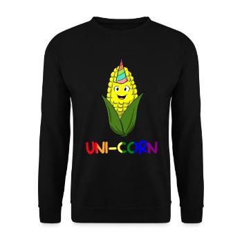 Uni-corn Bauer - Unisex Pullover - Schwarz - Vorne - Alina (178cm) & Michal (187cm)