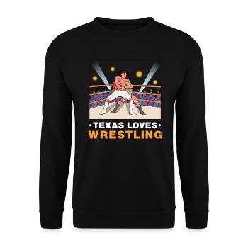 Texas wrestling design for proud Texas fans - Unisex Sweatshirt - black - Front - Alina (178cm) & Michal (187cm)