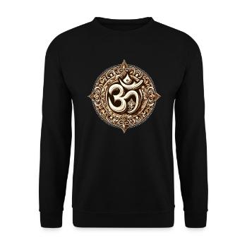 Om Logo Namah Shivaya Mantra Meditation Yoga - Unisex Pullover - Schwarz - Vorne - Alina (178cm) & Michal (187cm)