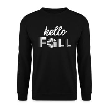 Hello Fall | Autumn Season Cute - Unisex Sweatshirt - black - Front - Alina (178cm) & Michal (187cm)