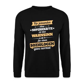Soziologe Held - Unisex Pullover - Schwarz - Vorne - Alina (178cm) & Michal (187cm)