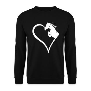 Pferdeliebe Pferdekopf Geschenk - Unisex Pullover - Schwarz - Vorne - Alina (178cm) & Michal (187cm)